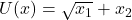 U(x) = \sqrt{x_1} + x_2