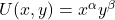 U(x,y)=x^\alpha y^\beta