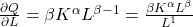 \frac{\partial Q}{\partial L} = \beta K^{\alpha}L^{\beta-1}=\frac{\beta K^{\alpha}L^{\beta}}{L^1}
